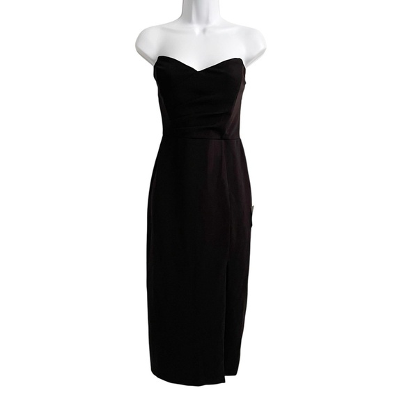 Lulus Iconic Arrival Black Strapless Bustier Bodycon Knit Midi Dress Size M NWT - Picture 8 of 14